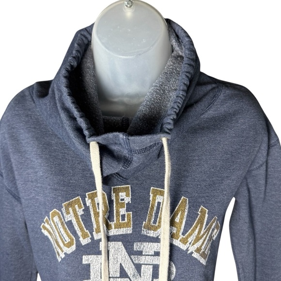 Retro Brand Notre Dame Fighting Irish Funnel Neck Hoodie Sweatshirt Large USA - Picture 3 of 7
